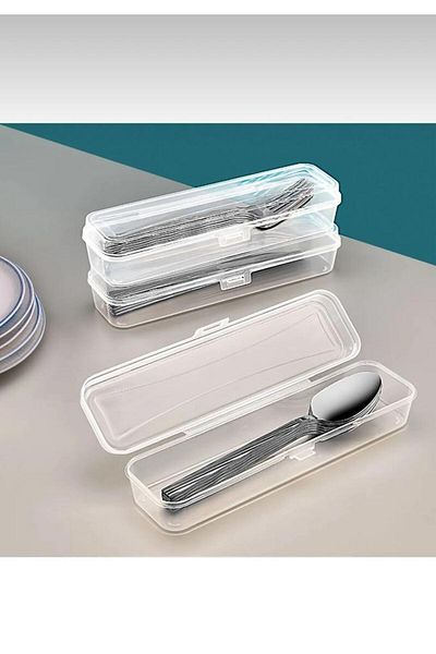 Hane216 6-Piece Fork Spoon Knife Storage Box, Makeup, Pen, Toothbrush, Multi-Purpose Organizer