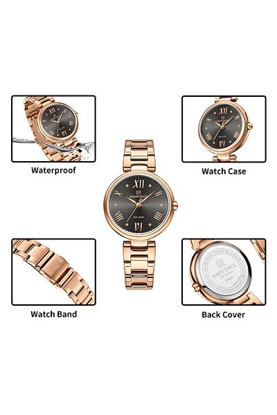 Naviforce Original Stainless Steel Analog Sparkling Women's Elegance Quartz Watch