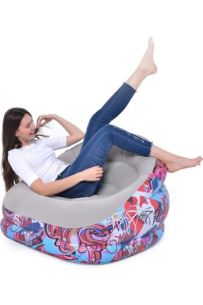 rexa Inflatable Lounge Chair 105 x 98 x 65 cm Air Chair in Grafitti Design
