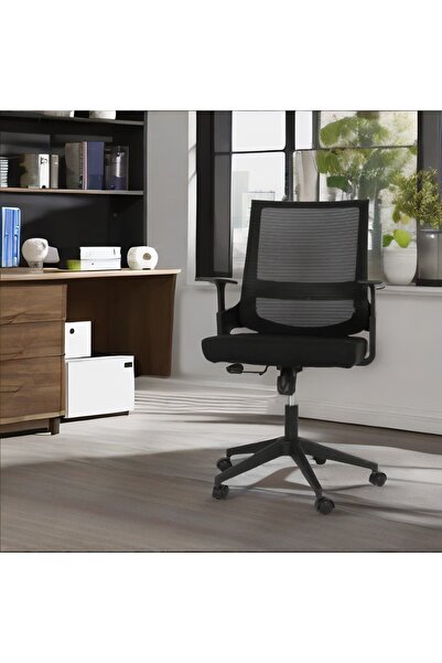 rexa كرسي مكتب عصري مريح شبكي أسود