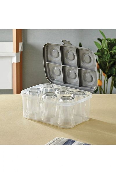 Beruflic Cup Carrying Box Transparent - 6 Cup Capacity Picnic Box