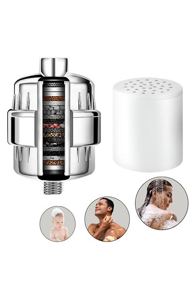 Cuantis Cuantis shower filter, 36 stages, Vitamin C, removes chlorine, fluoride, heavy metals, high flow rate