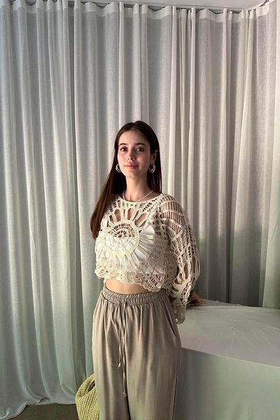 lizge giyim Openwork Raw Knitwear