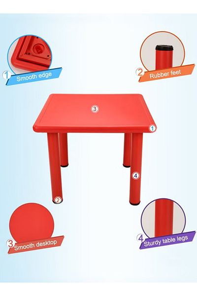 rexa Plastic Furniture Kids Square Table For Kindergarten