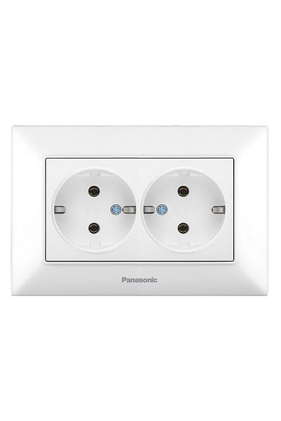 PANASONIC Double Schuko Socket 16A Arkedia Slim White