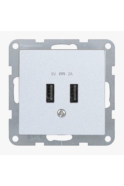 PANASONIC PRIZA USB 5V-2A MEC. KARRE PLUS 55 SILVER
