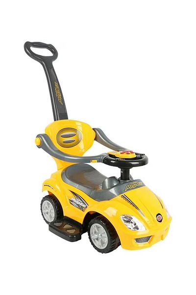 rexa 3-in-1 Push Ride-On Car with Handle – 62.5 x 30 x 35 cm, Convertible Toddler Ride