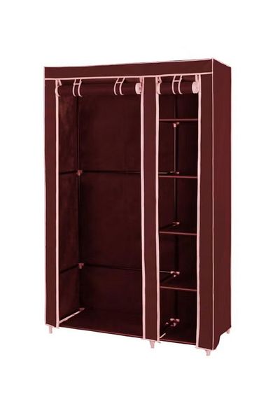 rexa Portable Fabric Wardrobe Red Wine 110x175x45centimeter