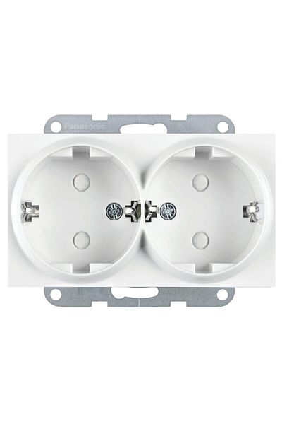 PANASONIC Mecanism priză Schuko dublă cu protecție pentru copii Karre Plus 55 alb