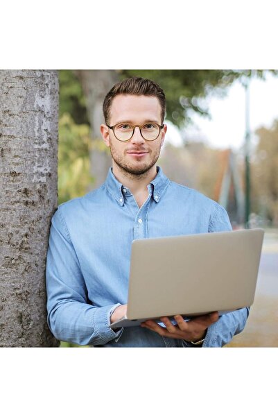 Joopin Blue Light Blocking Glasses for Men & Women, Round Clear Lens, Anti Eye Strain