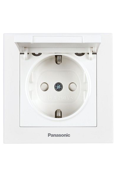 PANASONIC Mechanism Schuko Socket with Cap and Child Protection Karre Plus 55 White