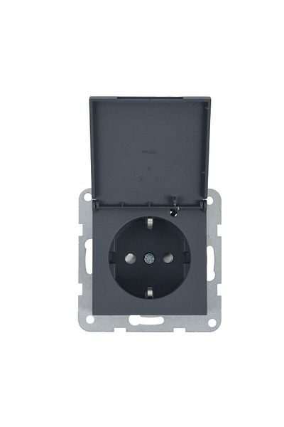 PANASONIC Schuko Socket Mechanism with Child Protection and QC Karre Plus 55 Soft Touch Night