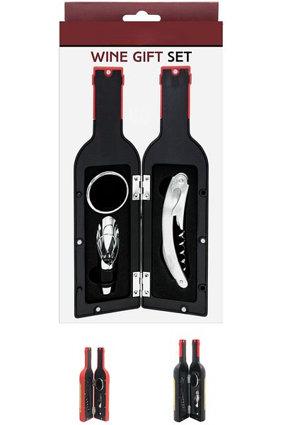 Wolawood Premium Bottle Corkscrew Set Metal Drink Opener Cover Stopper Opener Set Special Design Gift Set