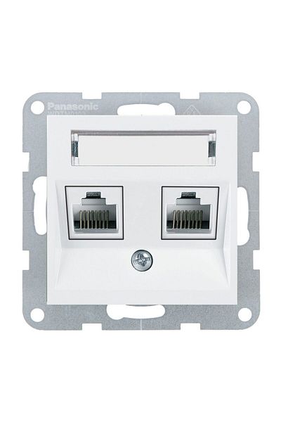 PANASONIC Mechanism Socket 2xCAT6 with Label Karre Plus 55 White