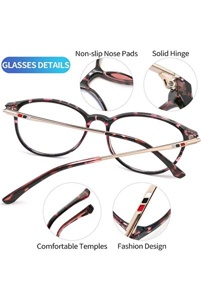 Joopin Blue Light Glasses for Men & Women - Retro Round Anti Eye Fatigue Computer Gaming Glasses