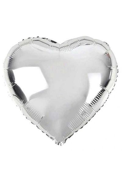 Beruflic Heart Shaped Silver Color Wholesale Foil Balloon 45 Cm 10 Pieces