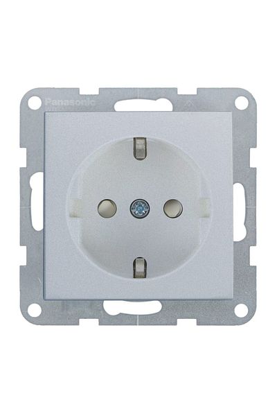 PANASONIC Schuko Socket Mechanism with Child Protection and Quick Connect Karre Plus 55 Silver