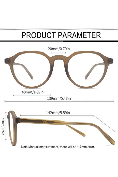 Joopin Blue Light Blocking Glasses for Men & Women, Round Clear Lens, Anti Eye Strain