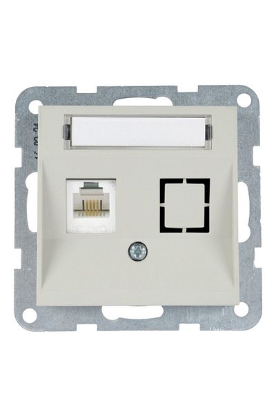 PANASONIC CAT6 Telephone Socket Mechanism with Label Karre Plus 55 Soft Touch Sandstone