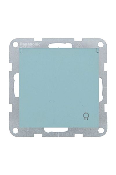 PANASONIC Schuko Socket Mechanism with Protective Cover Karre Plus 55 Soft Touch Turquoise