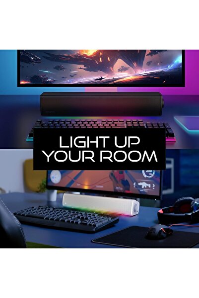 CREATIVE Sound Blaster GS3 (White) Compact Gaming Soundbar with RGB and SuperWide Technology, USB Po