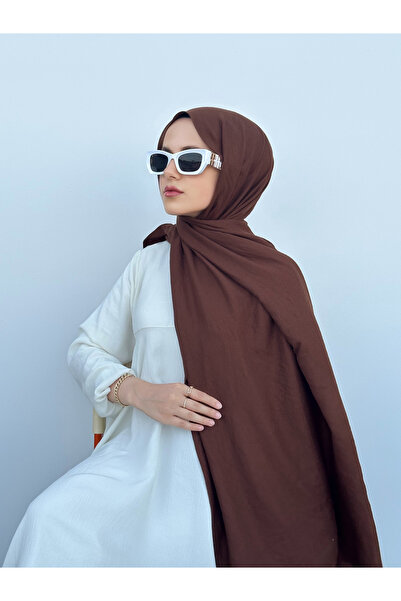 GRAZELLA شال قطن مريح بني