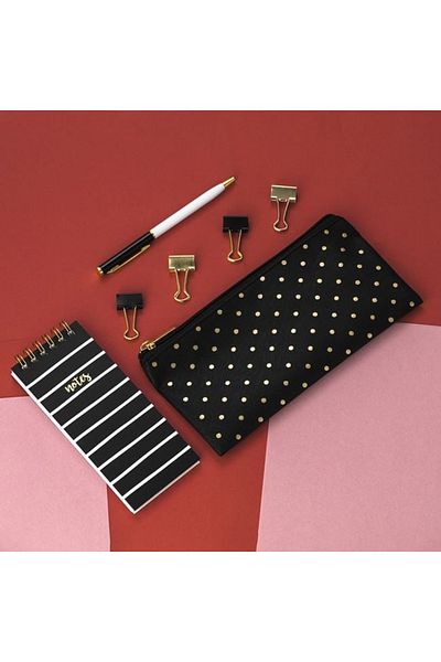 Rose Veran Elegant Office Set with Pencil Case, Notebook, Pen and Clips - 7 Pieces | Time Lapse