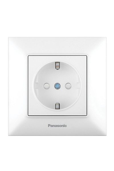 PANASONIC SCHUKO Socket with Child Protection - Arkedia Slim White