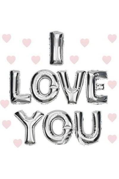 Beruflic I Love You Foil Balloon Silver Color 35 Cm
