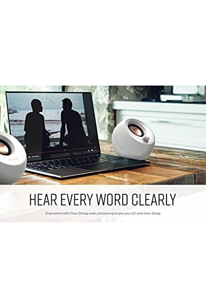 CREATIVE Pebble V3 Minimalistic 2.0 USB-C Desktop Speakers with USB Audio, Clear Dialog Enhancement,