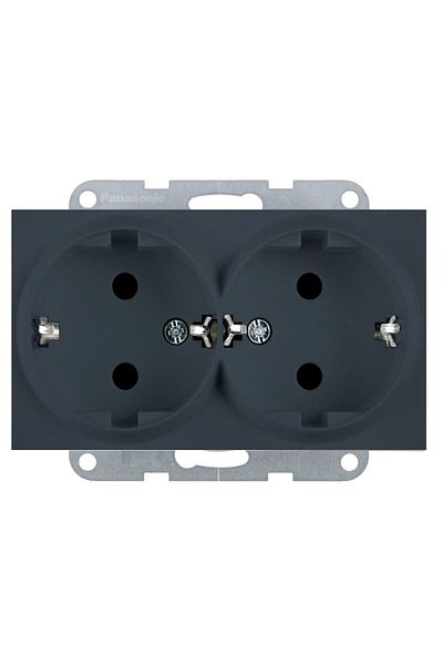 PANASONIC Double Schuko Socket Mechanism Karre Plus 55 Soft Touch Night