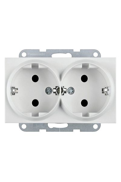 PANASONIC Double Schuko Socket Mechanism Karre Plus 55 Soft Touch Seashell