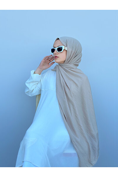 GRAZELLA شال قطن مريح باللون البيج