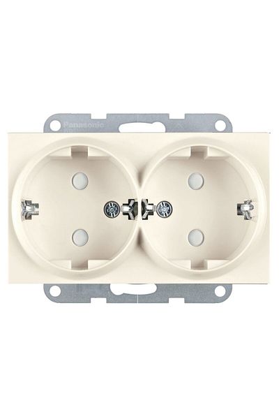 PANASONIC Mecanism priză Schuko dublă cu protecție pentru copii Karre Plus 55 Bej