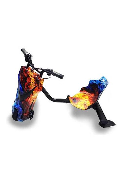 rexa Kids 3-Wheel Electric Drifting Scooter – Fire Design, 8-Inch Wheels, Fun Ride-On Bike