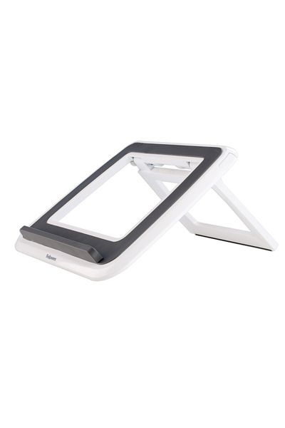 Fellowes I-Spire Quick Lift Laptop Stand, White, Adjustable Height, Portable, Non‑Slip Base