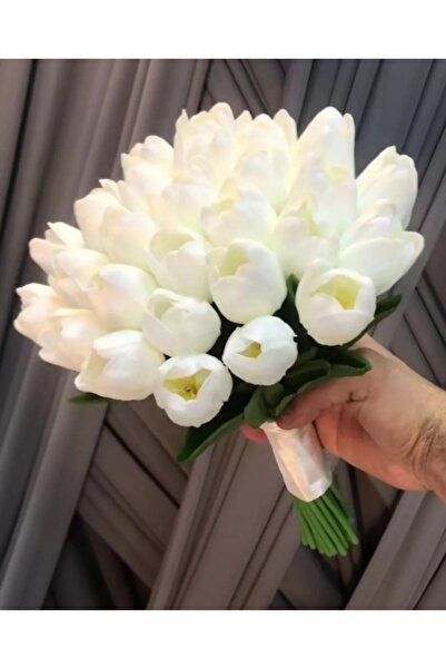 Botanikelbuketleri 21 adetli beyaz lale gelin çiçeği