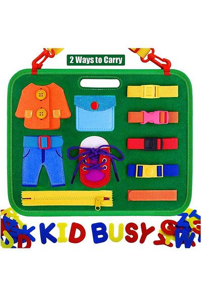 COOYA Montessori Toddler Busy Board,Removable Alphabet & Numbers, Montessory Kids Learning