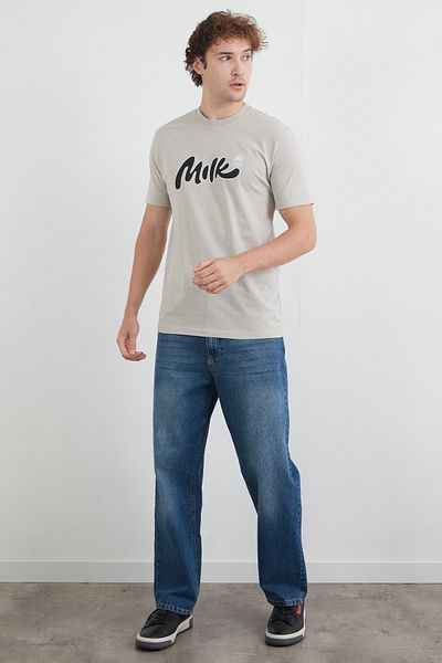 Fulla Moda Milk Printed Crew Neck T-Shirt