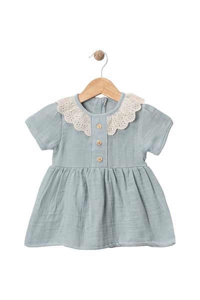 Babexi Lace Collar Dress Blue