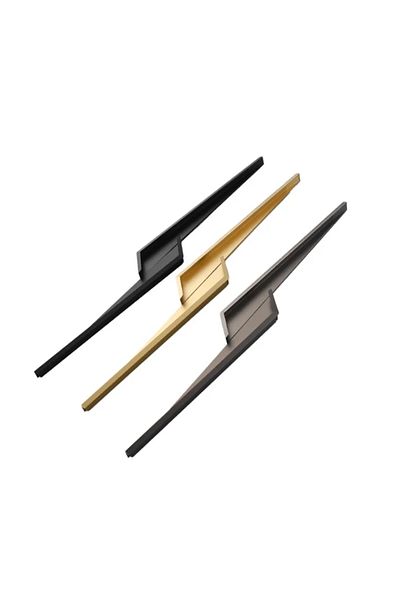 LUXXO Black Matte Furniture Handle Abiate 300 mm (30 cm), Aluminum, with Mounting Screws