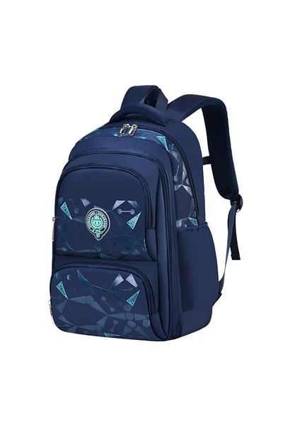 OricareFain School Backpack for Boys, NEVERMORE, 46 x 30 x 17 cm, Dark Blue