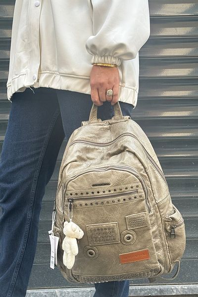 Just Polo Imported Washable Leather Backpack and School Bag