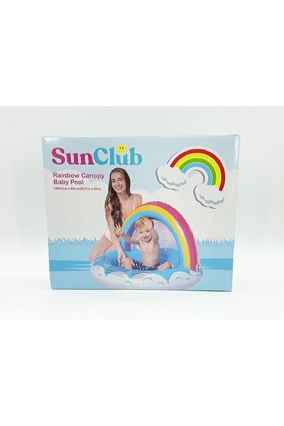rexa Rainbow Baby Pool Inflatable Kiddie Pool 37 x 26 in