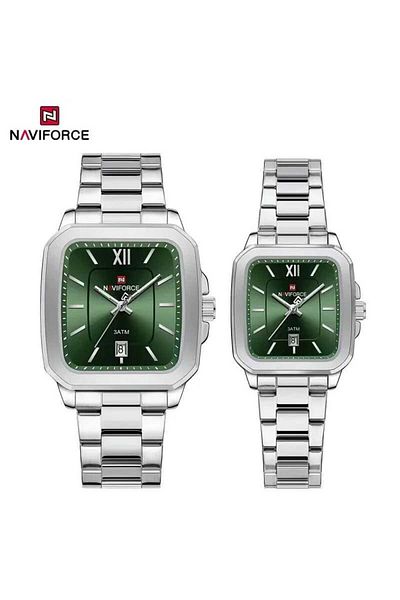 Naviforce Naviforce Men's and Women's Watch Set with Classic Design, Stainless Steel, Water Resistant