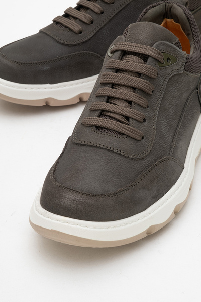 Dericlub Men's Comfortable Sole Comfort Casual Shoes Real Leather Fr 252290 Nubuck Khaki