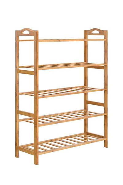 NOON 5-Tier Shoe Rack Organizer 49x23x67 cm 15 pairs of shoe Natural Bamboo