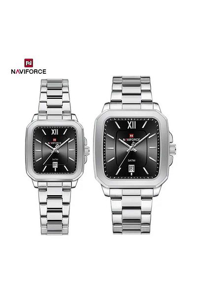 Naviforce Naviforce Men's and Women's Classic Stainless Steel Watch Set