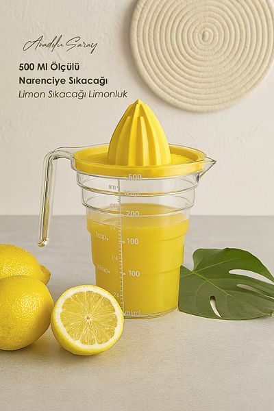 Anadolu Saray Practical 500 ml Measured Citrus Juicer |   Orange Lemon Citrus Juicer Lemon Squeezer Lemon Bowl