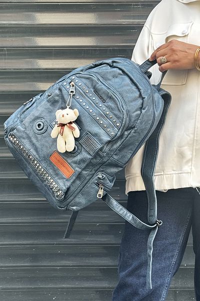 Just Polo Imported Washable Leather Backpack and School Bag
